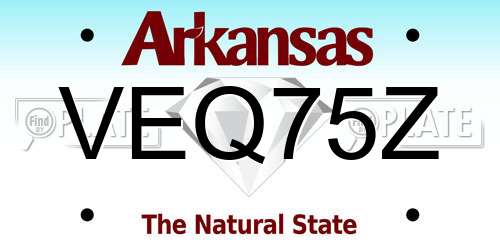 VEQ75Z Arkansas License Plate