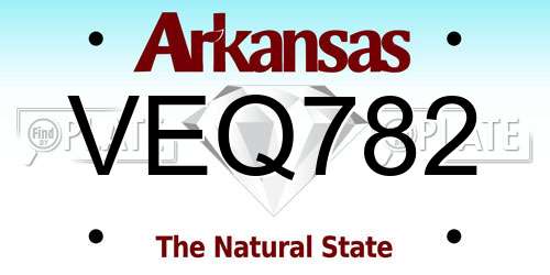 VEQ782 Arkansas License Plate