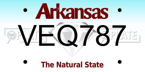 VEQ787 Arkansas License Plate