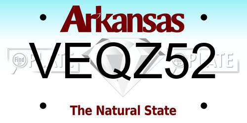 VEQZ52 Arkansas License Plate