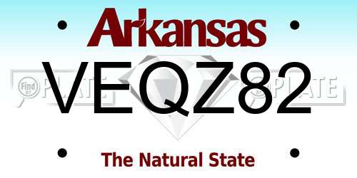 VEQZ82 Arkansas License Plate