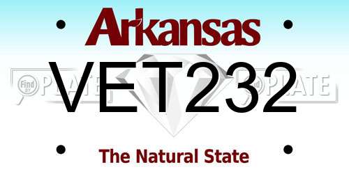 VET232 Arkansas License Plate