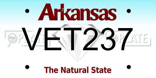 VET237 Arkansas License Plate