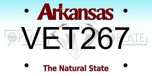 VET267 Arkansas License Plate