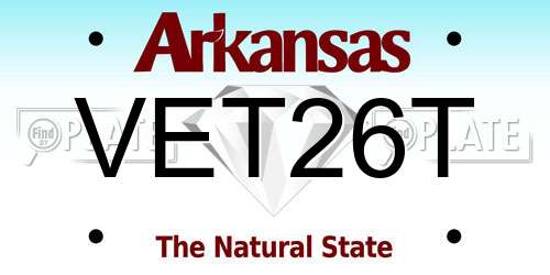 VET26T Arkansas License Plate
