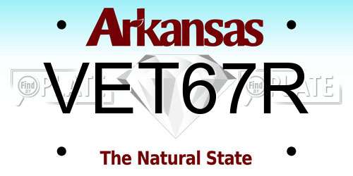 VET67R Arkansas License Plate