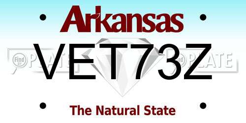 VET73Z Arkansas License Plate