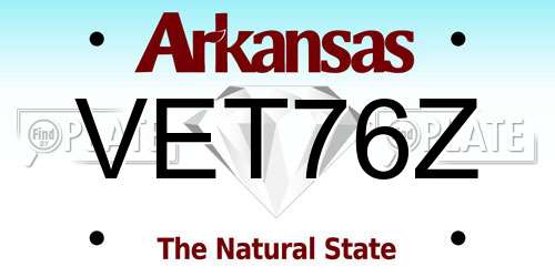 VET76Z Arkansas License Plate