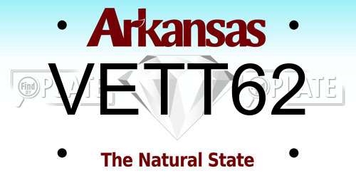 VETT62 Arkansas License Plate