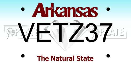 VETZ37 Arkansas License Plate