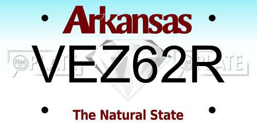 VEZ62R Arkansas License Plate