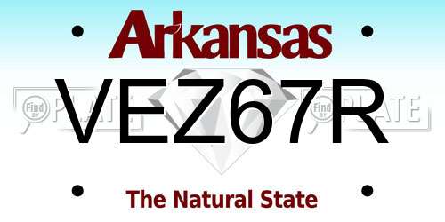 VEZ67R Arkansas License Plate