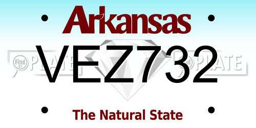 VEZ732 Arkansas License Plate