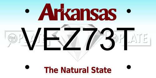 VEZ73T Arkansas License Plate