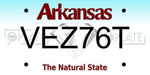 VEZ76T Arkansas License Plate