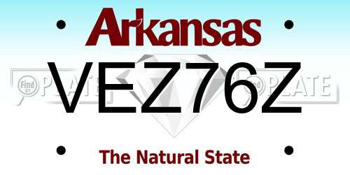 VEZ76Z Arkansas License Plate