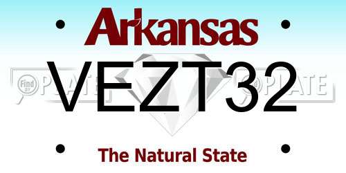 VEZT32 Arkansas License Plate