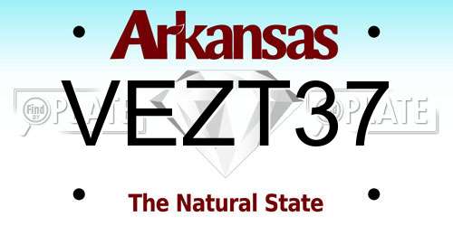 VEZT37 Arkansas License Plate