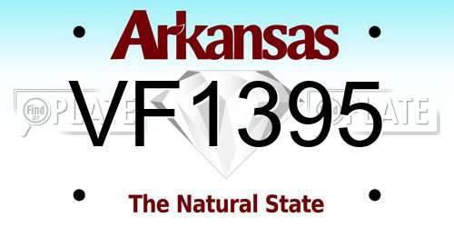 VF1395 Arkansas License Plate