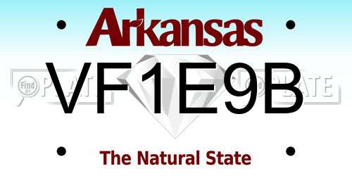 VF1E9B Arkansas License Plate