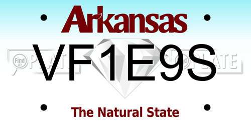 VF1E9S Arkansas License Plate