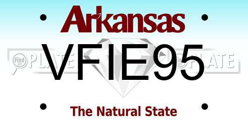 VFIE95 Arkansas License Plate