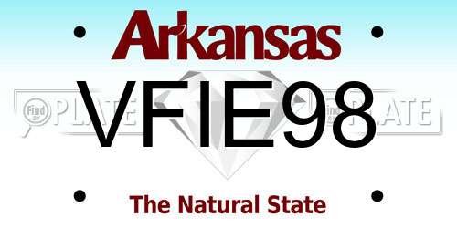 VFIE98 Arkansas License Plate