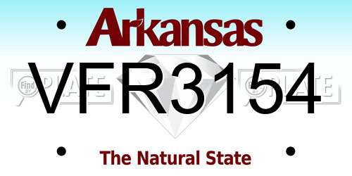 VFR3154 Arkansas License Plate