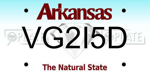 VG2I5D Arkansas License Plate