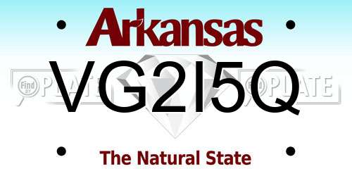 VG2I5Q Arkansas License Plate
