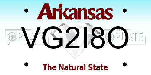 VG2I8O Arkansas License Plate