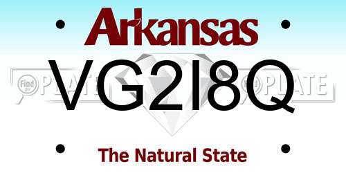 VG2I8Q Arkansas License Plate