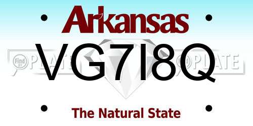 VG7I8Q Arkansas License Plate