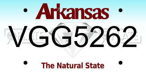 VGG5262 Arkansas License Plate