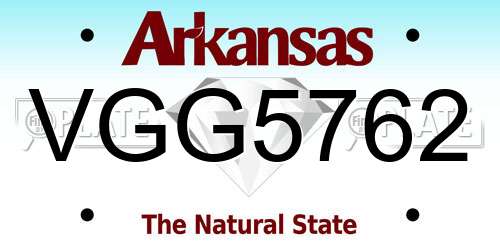 VGG5762 Arkansas License Plate