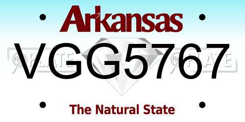 VGG5767 Arkansas License Plate
