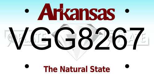 VGG8267 Arkansas License Plate