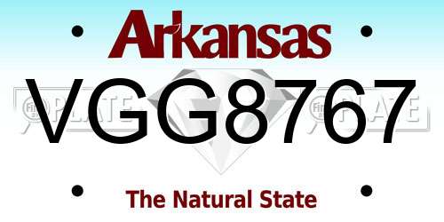 VGG8767 Arkansas License Plate