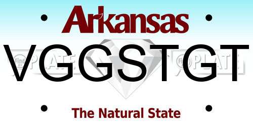 VGGSTGT Arkansas License Plate