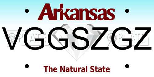 VGGSZGZ Arkansas License Plate