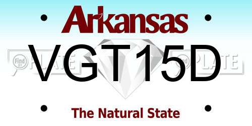 VGT15D Arkansas License Plate