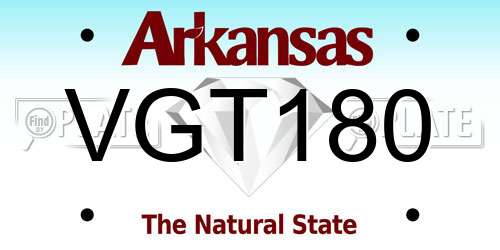 VGT180 Arkansas License Plate