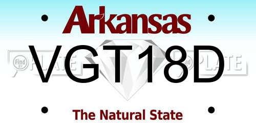 VGT18D Arkansas License Plate