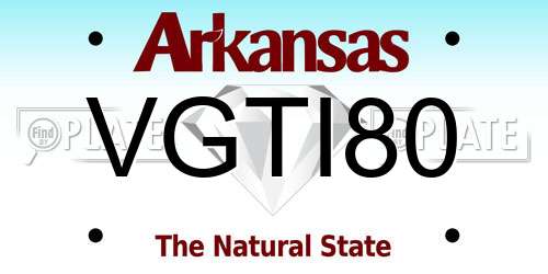VGTI80 Arkansas License Plate
