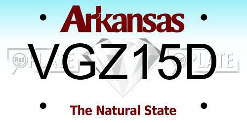 VGZ15D Arkansas License Plate