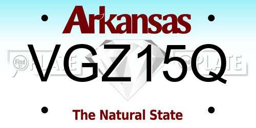 VGZ15Q Arkansas License Plate