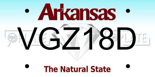 VGZ18D Arkansas License Plate