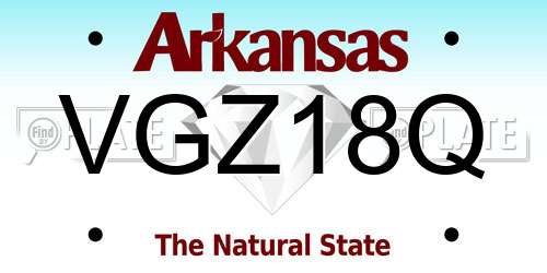 VGZ18Q Arkansas License Plate