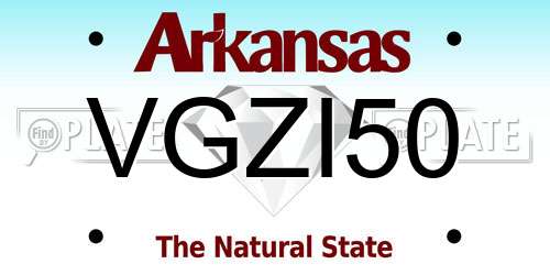 VGZI50 Arkansas License Plate