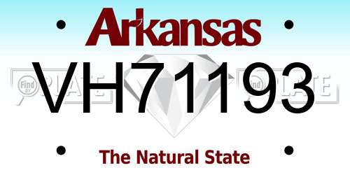 VH71193 Arkansas License Plate